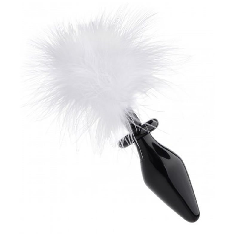 Fluffer Bunny Tail Glass Anal Plug